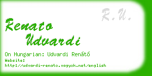 renato udvardi business card